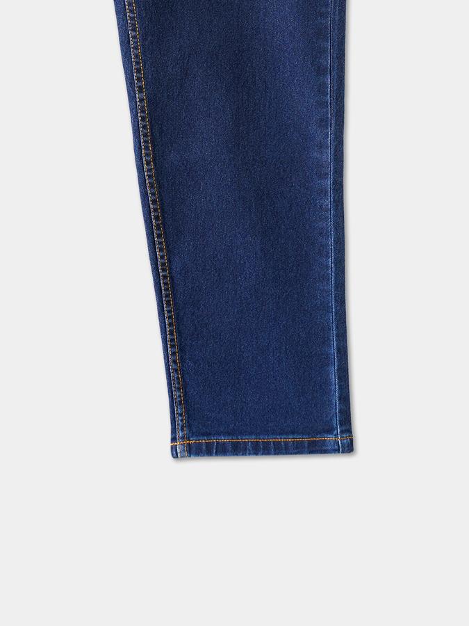 Boys Cotton Regular Fit Button Waist Clean Hem Jeans