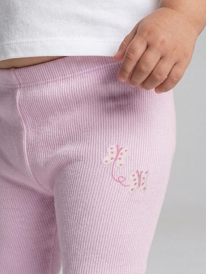 R&B Multi color Floral Self Design Girls Leggings