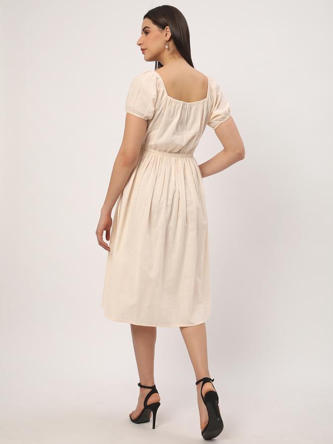 Women Rayon Embroidered Fit And Flare Ethnic Dress