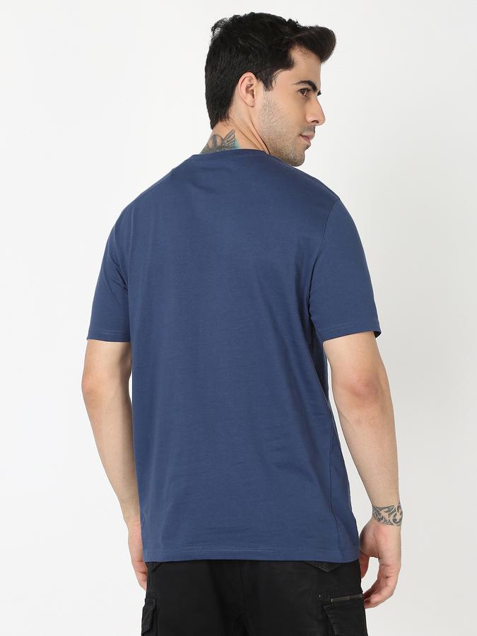 Men Cotton Regular Fit Round Neck Typographic T-shirt