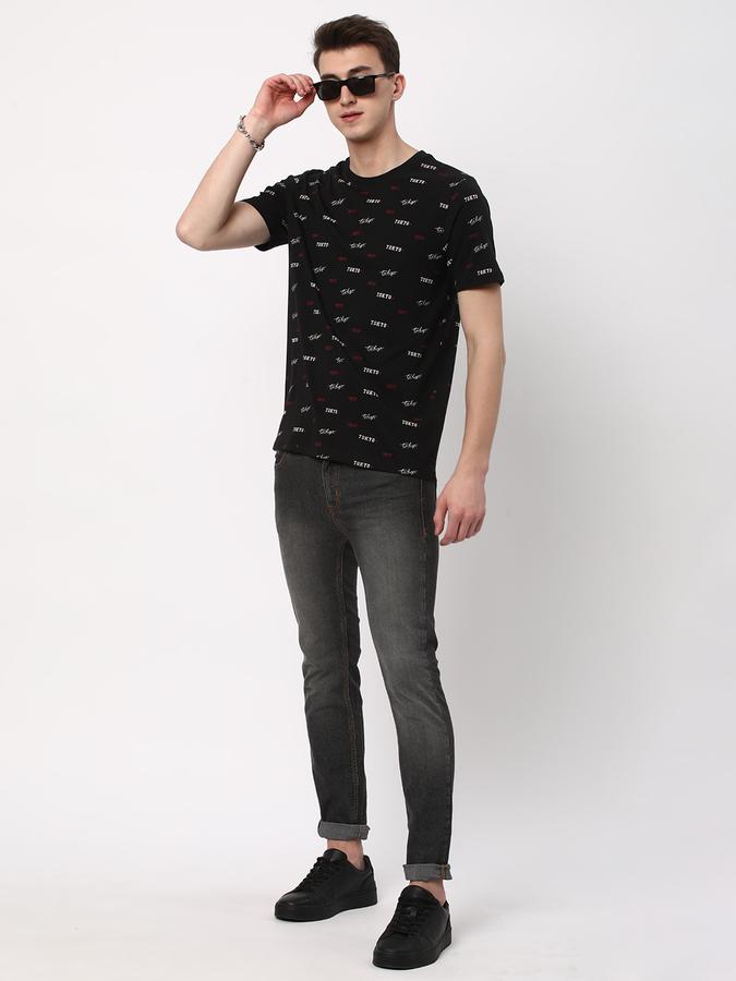 Men Printed Regular Fit Round-Neck T-Shirt image number 1
