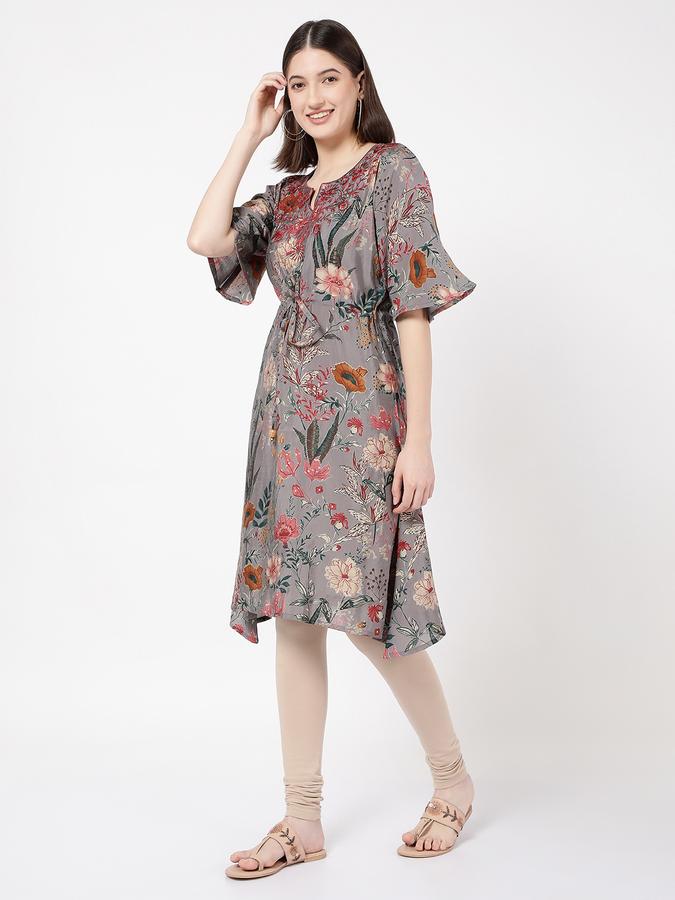 R&B Women's Grey Printed Dress