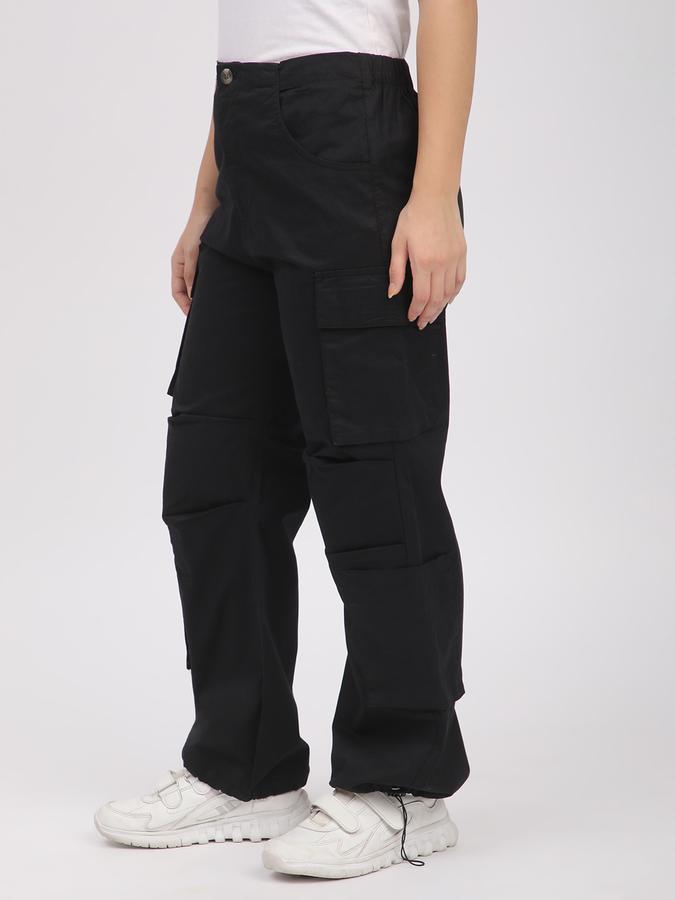 R&B Women Grey Solid Cargo Trousers
