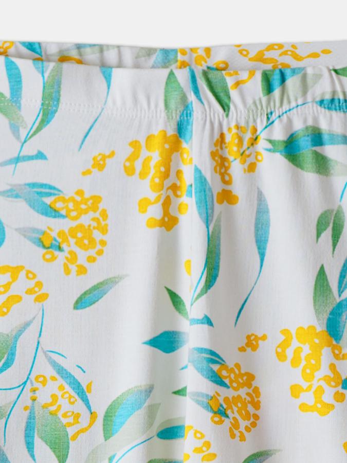 Girls Floral Full Length Mid Rise Legging