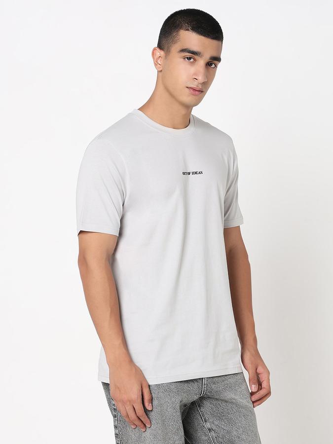 R&B Men's Silver Printed T-Shirt