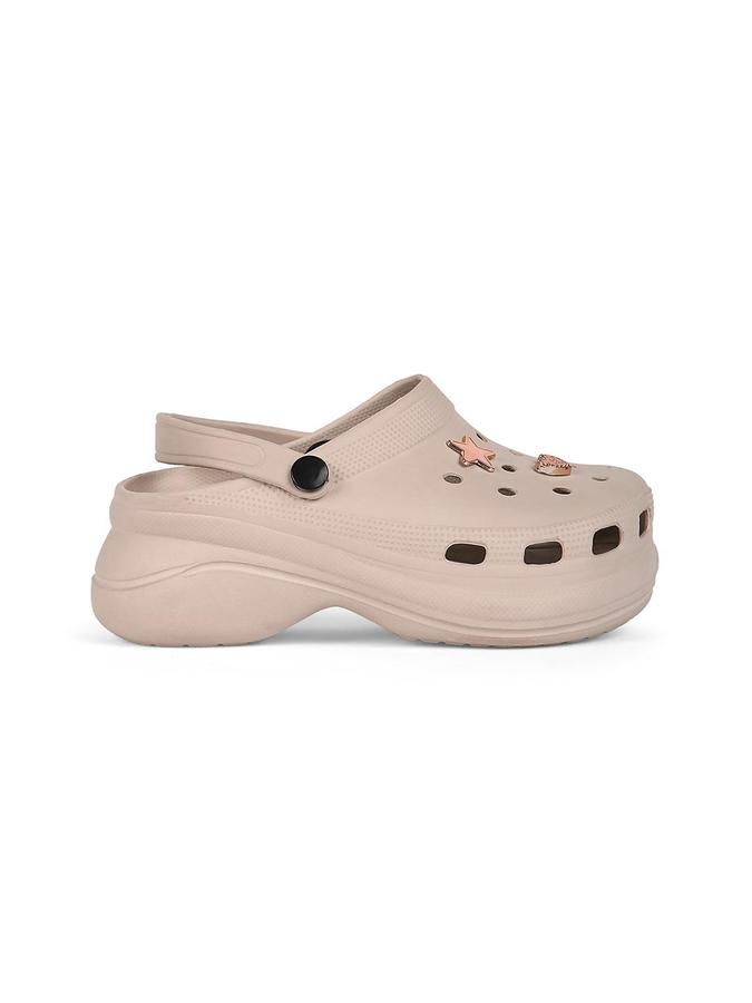 R&B Women Ivory Butterfly Embellished Clogs 