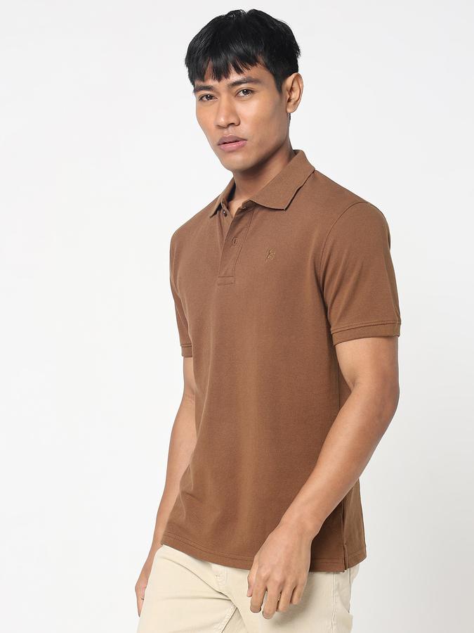 Solid Men Peter Pan Collar T-Shirt image number 2