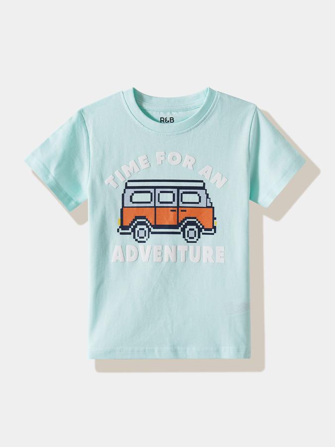 Boys Cotton Regular Fit Crew Neck Graphic T-shirt