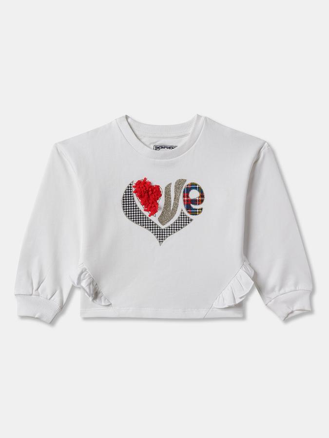 Full Sleeve Graphic Print Girls Sweatshirt