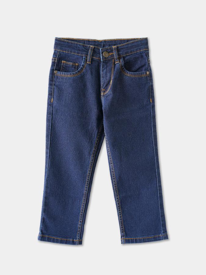 Boys Denim Regular Fit Button Waist Clean Look Jeans
