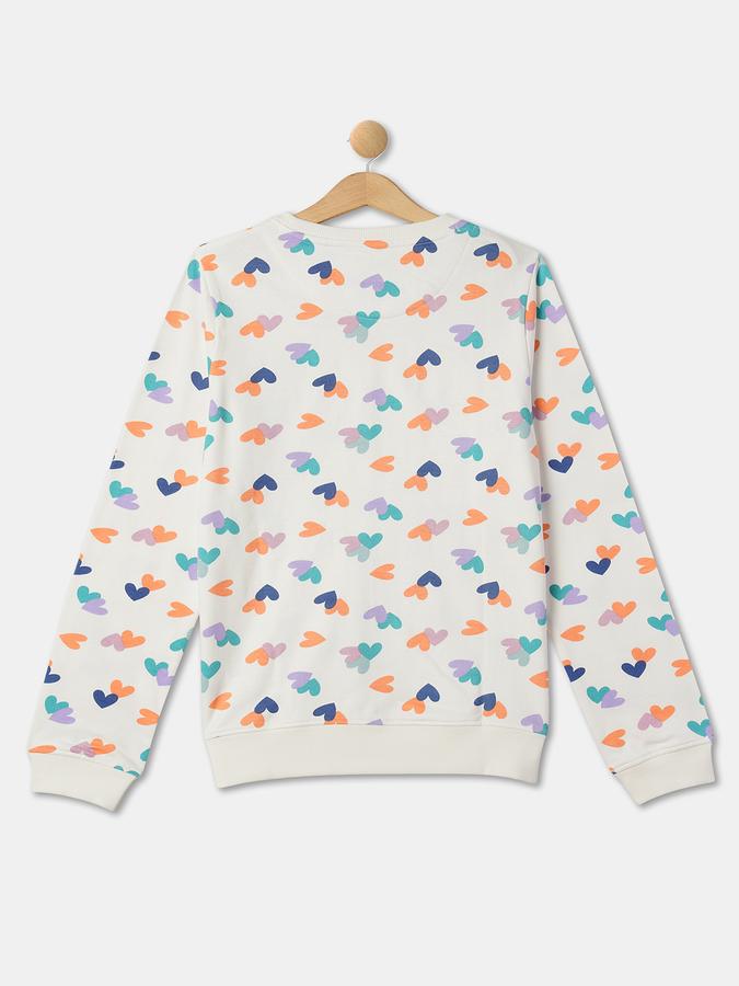 Girls Graphic Print Round-Neck Sweatshirt image number 1