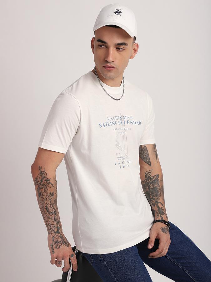 R&B Men's Ivory Printed T-Shirt
