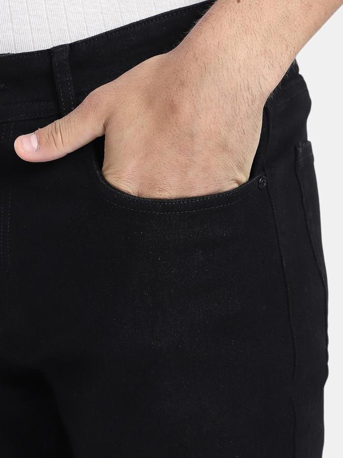 R&B Black Slim Fit Men Mid Rise Jeans
