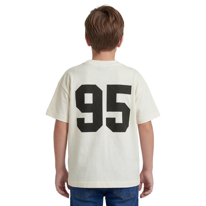 R&B Boy White Cotton Printed Round Neck T-Shirt