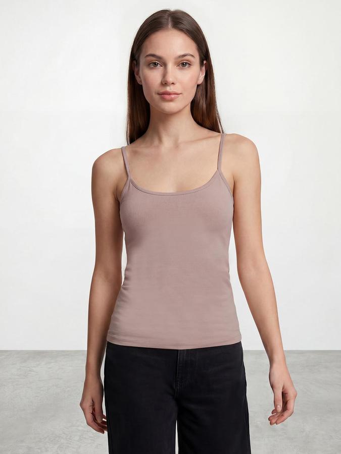 R&B Womens Nude Solid Spaghetti Straps Camisole