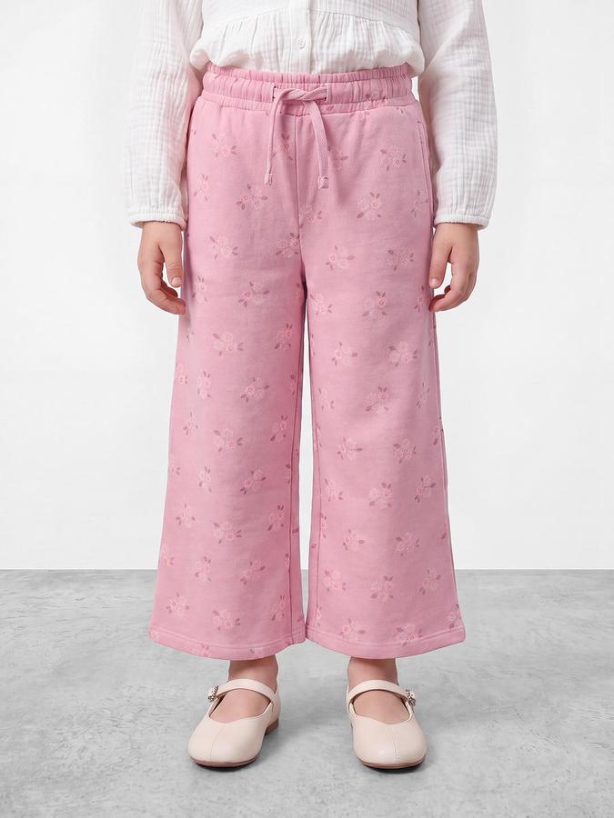 R&B Girls Pink Floral Printed Pants
