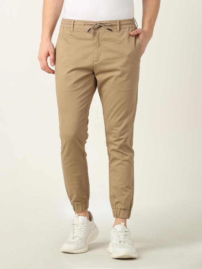 Men Slim Fit Flat-Front Trousers image number 0