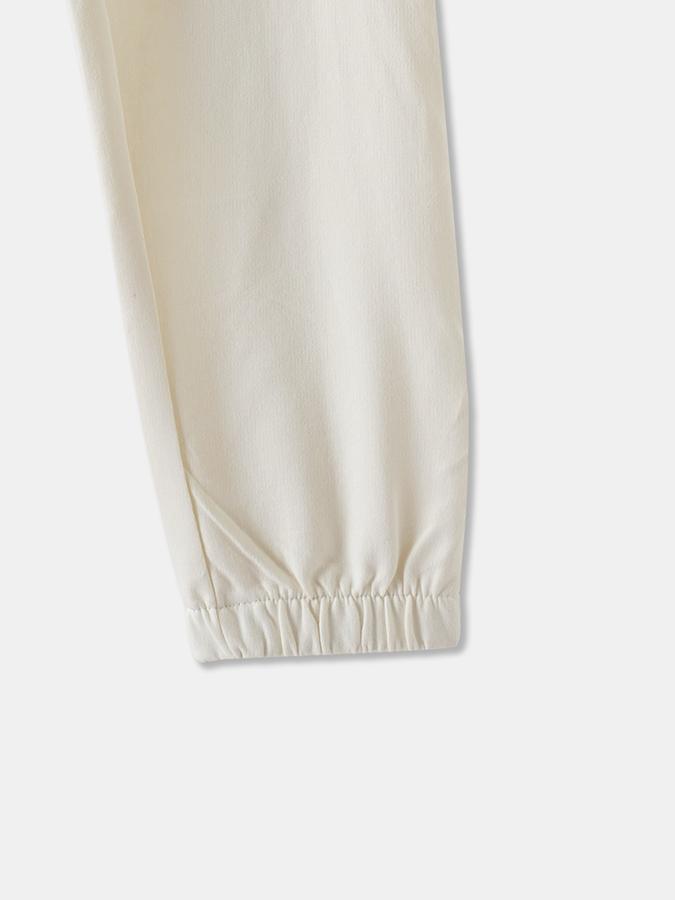 Girls Cotton Regular Fit Drawstring Waist Cuffed Hem Joggers