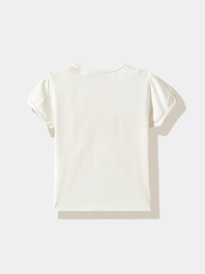 Girls Cotton Regular Fit Crew Neck Graphic T-shirt