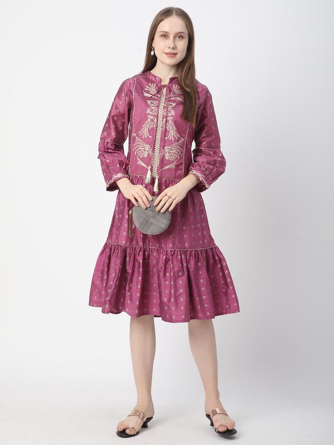 Women Viscose Embroidered A-Line Ethnic Dress