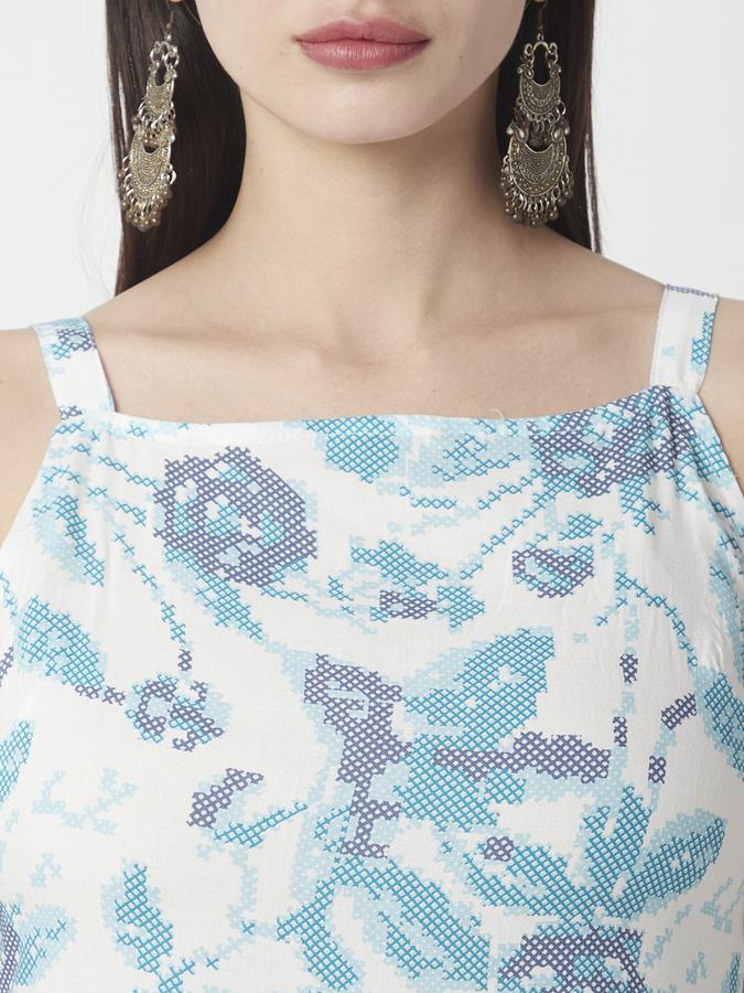 Women Cotton Floral Printed Tiered Ethnic Dress