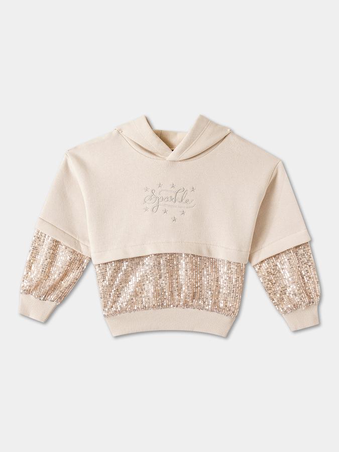 R&B Girls' Beige Embellished Co-ord Set