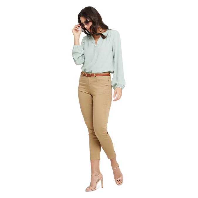 R&B Calf Length Khaki Jeans image number 1