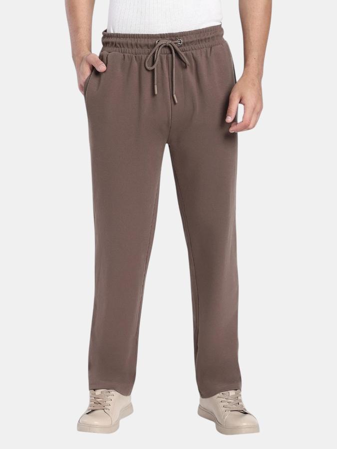 R&B Brown Regular Fit Men Mid Rise Trouser