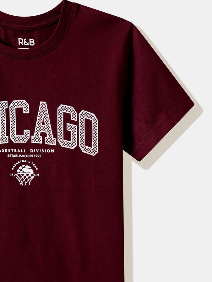 Boys Cotton Regular Fit Crew Neck Graphic T-shirt