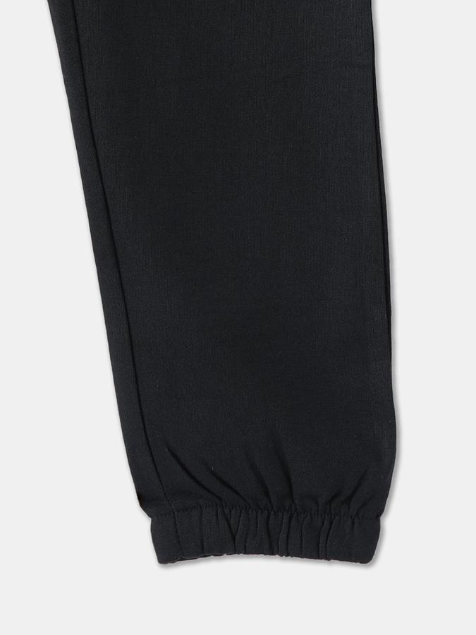 Girls Cotton Regular Fit Elastic Waist Cuffed Hem Joggers