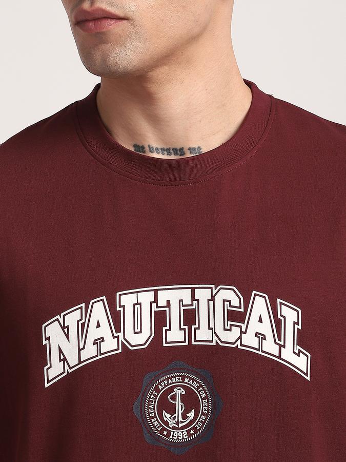 Men Cotton Relaxed Fit Crew Neck Graphic T-shirt