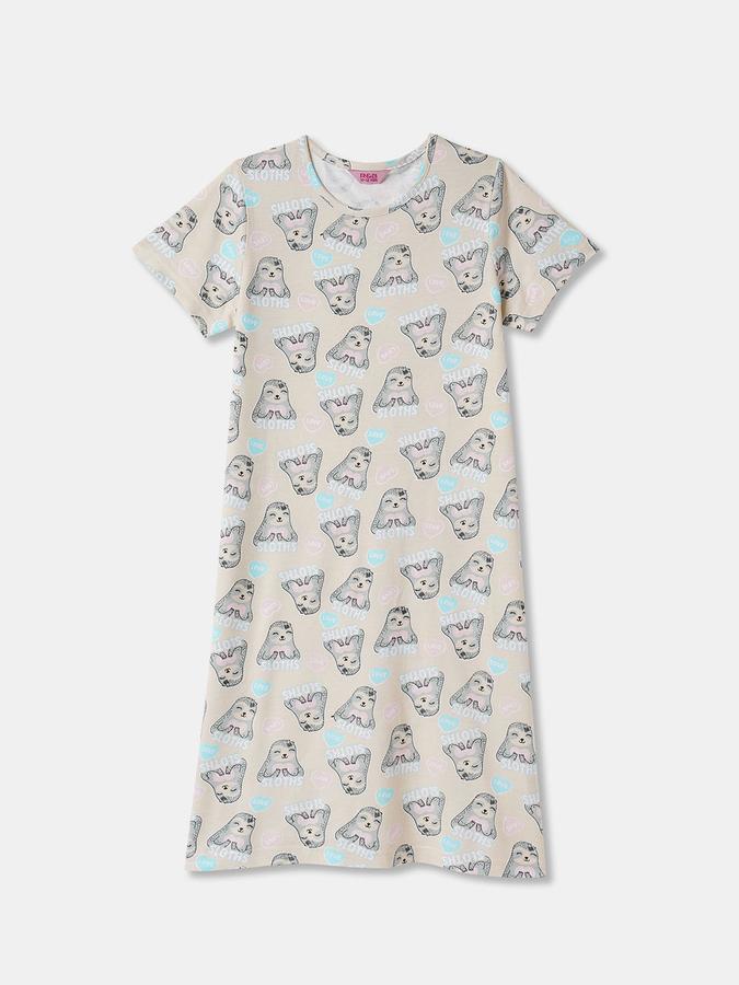 Girls Cotton Short Sleeve Graphic Nightdress