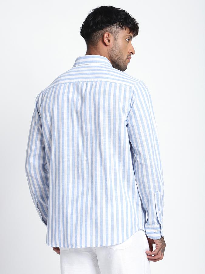 Men Cotton Regular Fit Button-Down Collar Striped Shirt