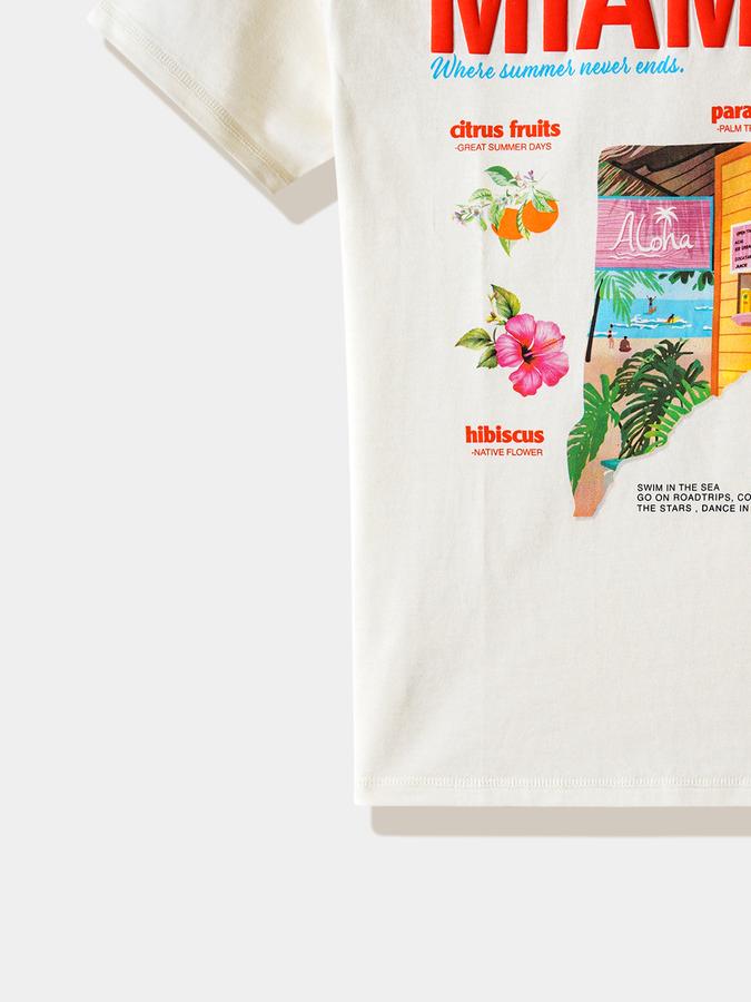 Girls Cotton Regular Fit Crew Neck Short Sleeve Graphic Top