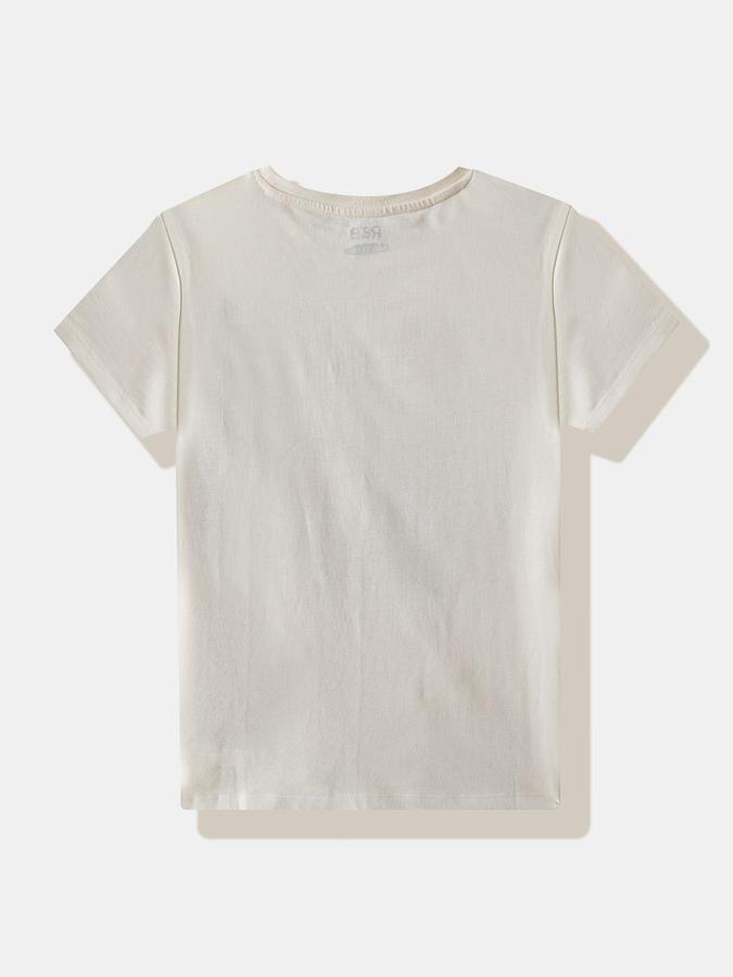 Girls Cotton Regular Fit Crew Neck Graphic T-shirt