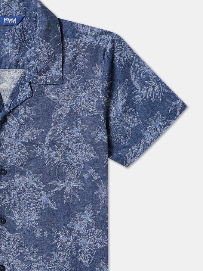 Boys Cotton Regular Fit Short Sleeve Printed Shirt