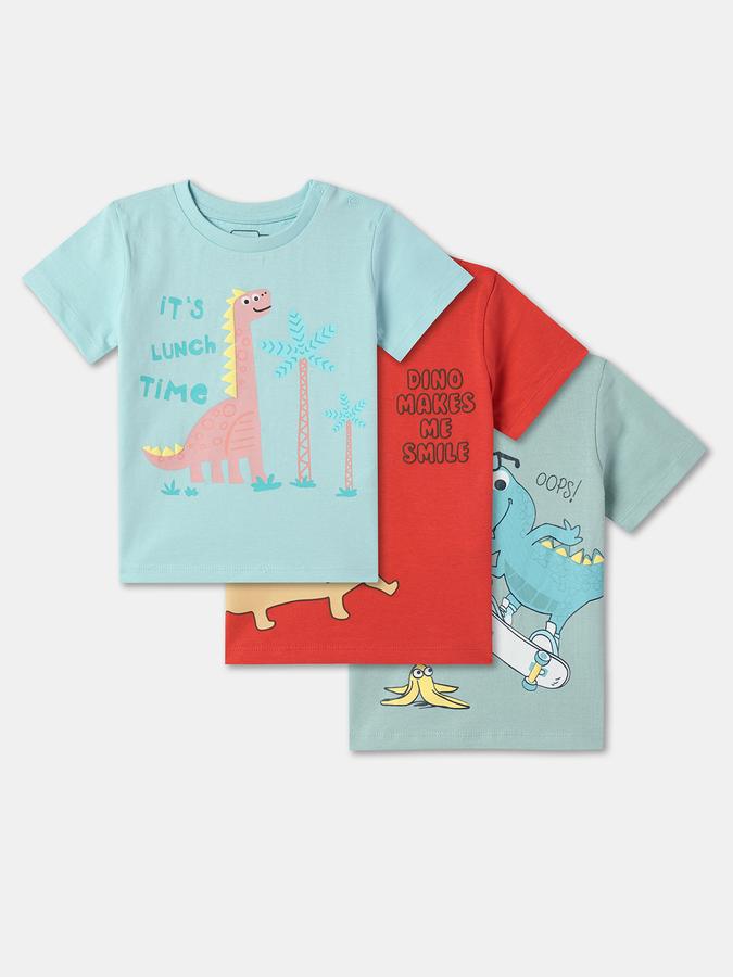 Pack of 3 Boy Graphic Print Round-Neck T-Shirts