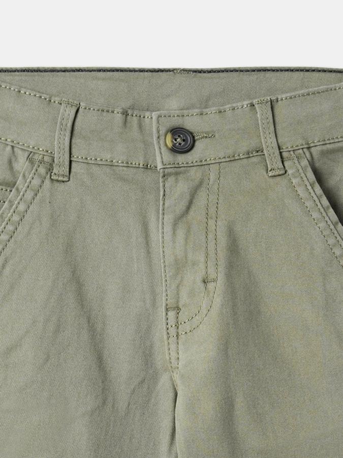 Boys Straight Fit Solid Button Closure Trouser