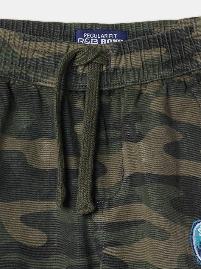 Boys Camouflage Print Relaxed Fit Cargo Pants image number 3