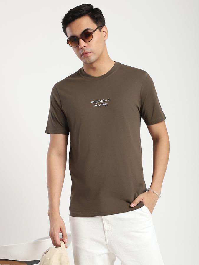 Men Cotton Regular Fit Crew Neck Graphic T-shirt