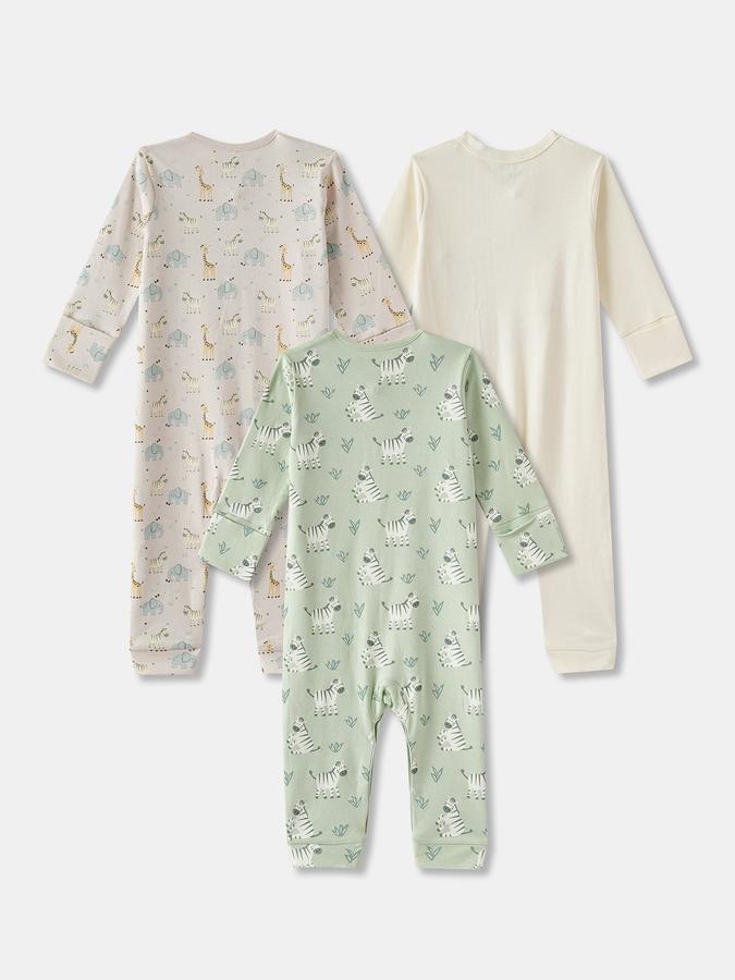 Boys Animal Print Full Sleeve Snap Front Sleepwear Set