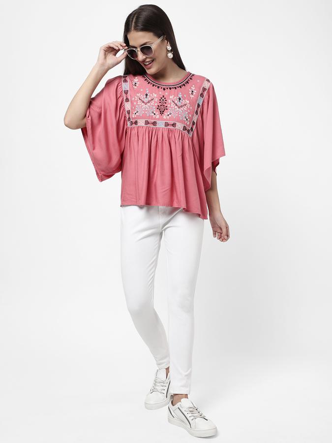 R&B Women's Embroidered Yoke Top image number 1