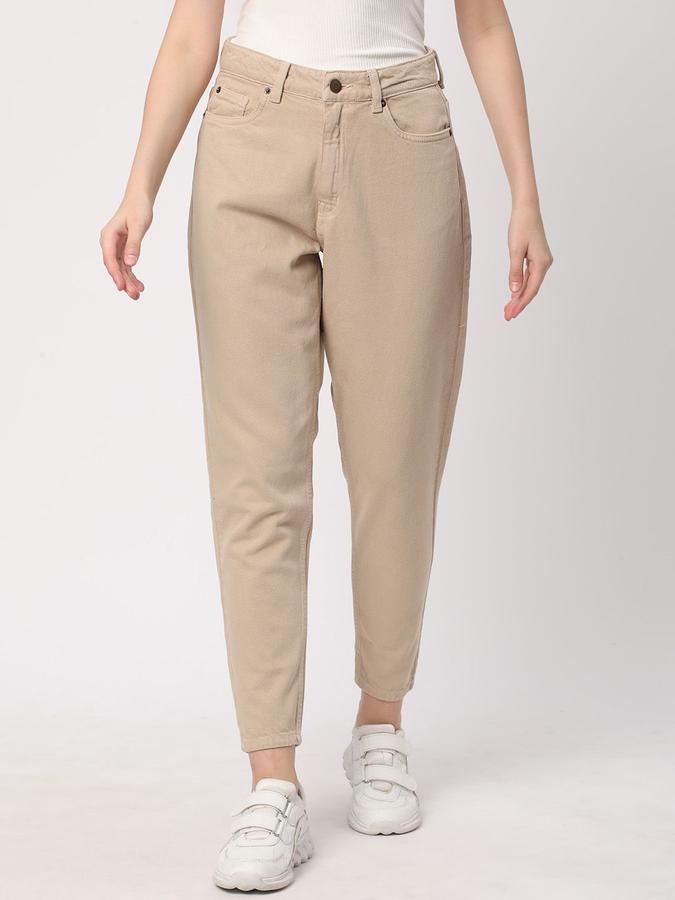 R&B Women Khaki Mom Fit Mid-Rise Jeans