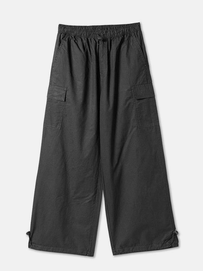 Boys Twill Regular Fit Drawstring Waist Clean Hem Trousers