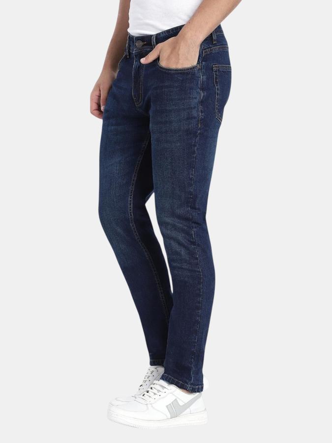R&B Navy Blue Slim Fit Men Mid Rise Jeans