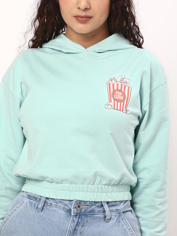 Women Graphic Print Crop Hoodie image number 3