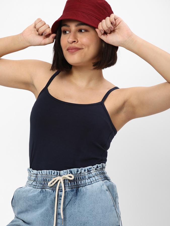 Women Cotton Regular Fit Scoop Neck Heather Camisole