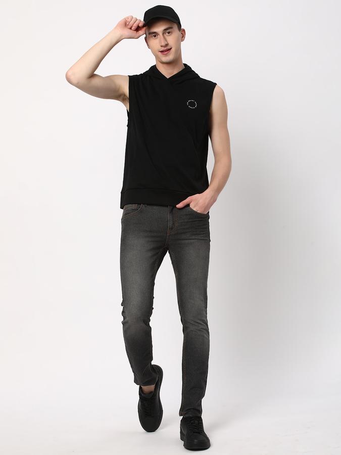 Men Cotton Regular Fit Hooded Gilet Jacket