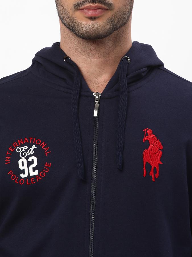 Men Cotton Regular Fit Hooded Jacket