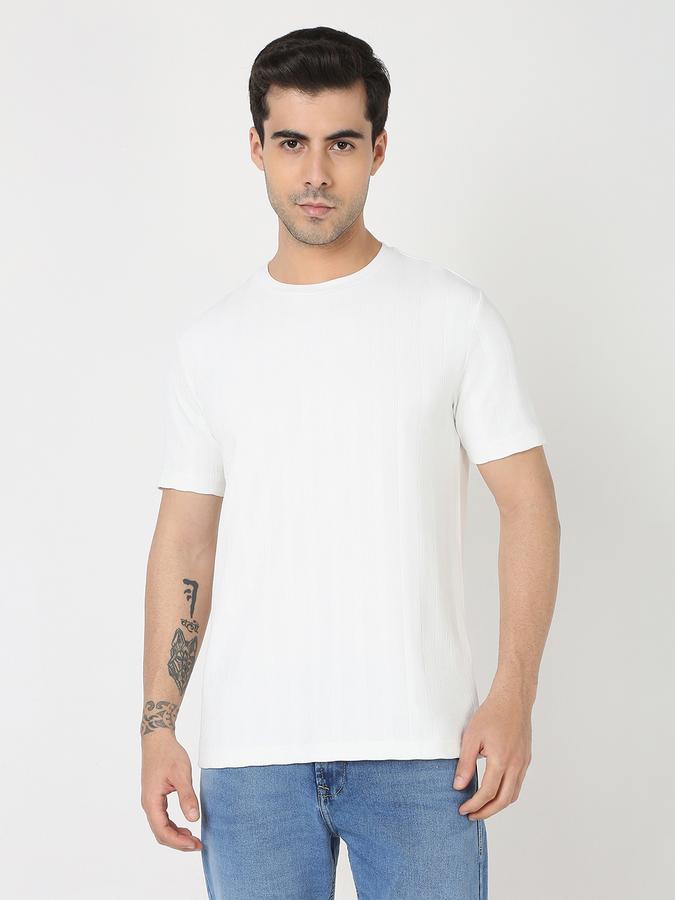 Men Striped Regular Fit Crew-Neck T-Shirt image number 0